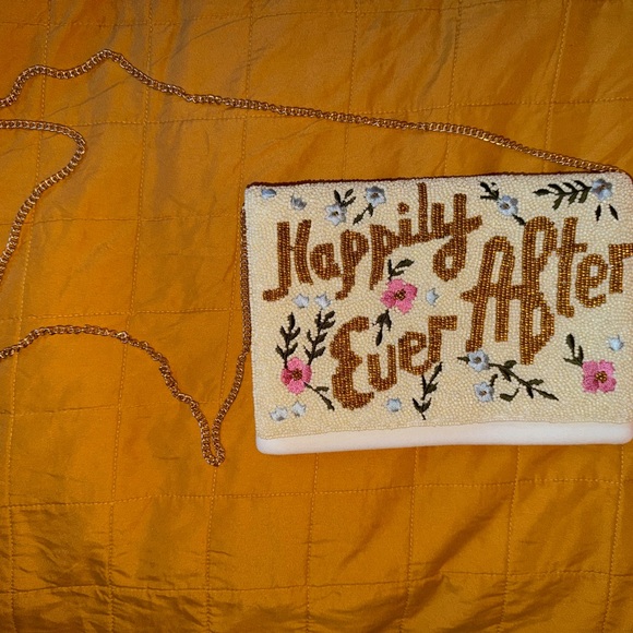 Francesca's Collections Cream and Brown Beaded Clutch/Crossbody - Picture 4 of 4